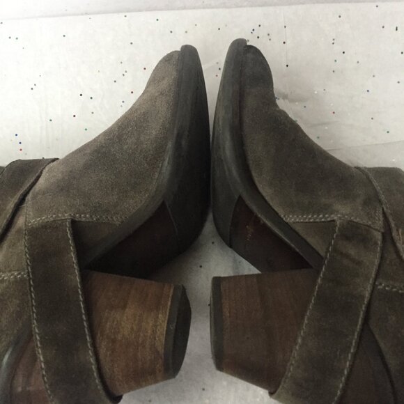 Janet & Janet Italy Gray Taupe mid calf pull on boot Size 38.5 Bohemian Western - Picture 10 of 16